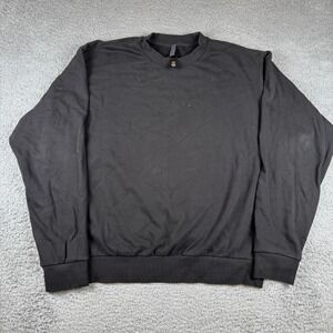 Skims Sweatshirt Mens Large Black Ribbed Cuff & Hem Crew Neck Classic Pullover